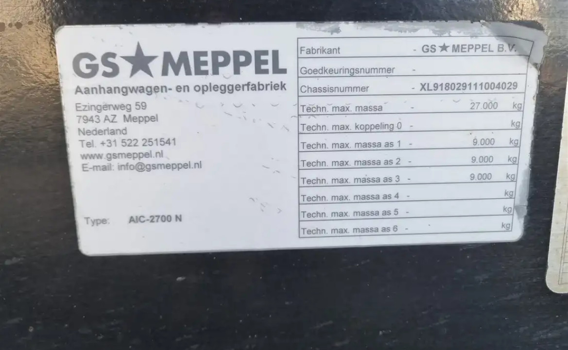 GS Meppel AIC-2700 N container aanhanger